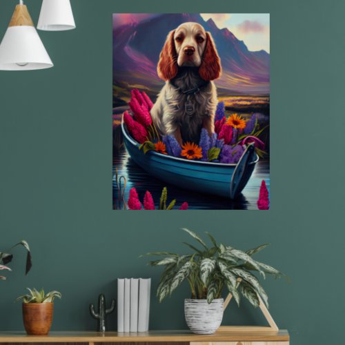 Cocker Spaniel on a Paddle A Scenic Adventure Poster