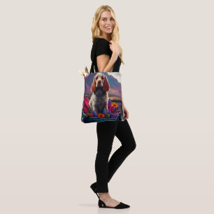 Cocker Spaniel on a Paddle: A Scenic Adventure Tote Bag