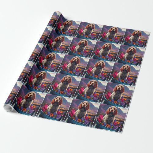 Cocker Spaniel on a Paddle A Scenic Adventure  Wrapping Paper