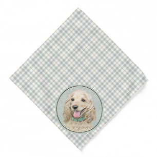 Cocker Spaniel Painting Buff Gold Original Dog Art Bandana