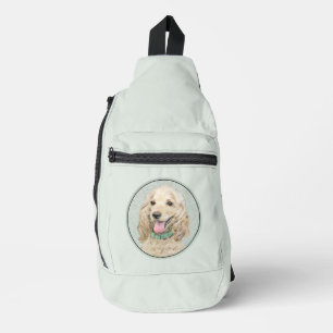 Cocker Spaniel Painting Buff Gold Original Dog Art Sling Bag