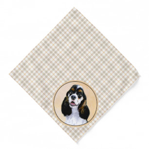 Cocker Spaniel Painting Parti Tan Original Dog Art Bandana