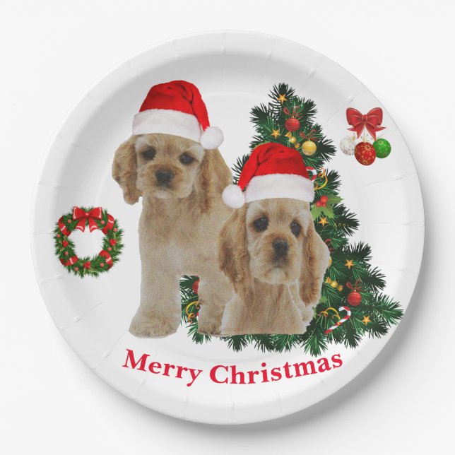 Cocker spaniel  paper plates (Front)