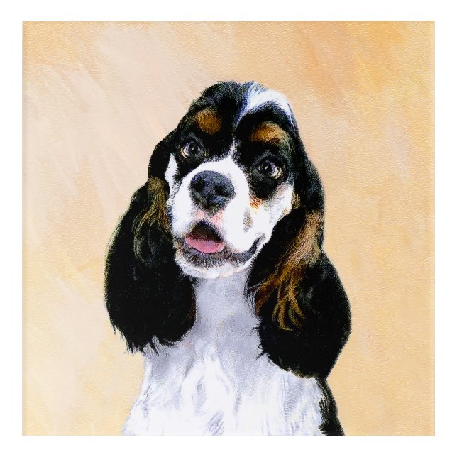 Cocker Spaniel (Parti) Painting - Original Dog Art (Front)