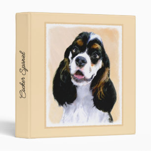 Cocker Spaniel (Parti) Painting - Original Dog Art 3 Ring Binder