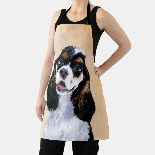 Cocker Spaniel (Parti) Painting - Original Dog Art Apron (Insitu)