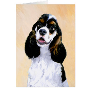 Cocker Spaniel (Parti) Painting - Original Dog Art Cards