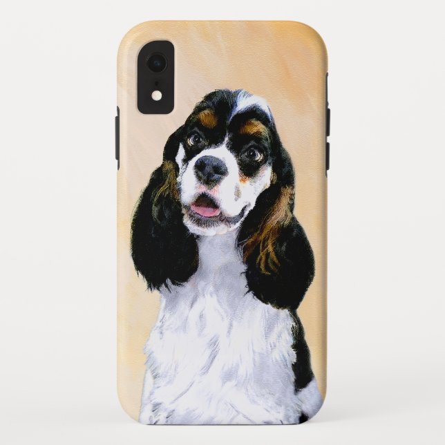 Cocker Spaniel (Parti) Painting - Original Dog Art Case-Mate iPhone Case (Back)