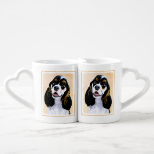 Cocker Spaniel (Parti) Painting - Original Dog Art Coffee Mug Set