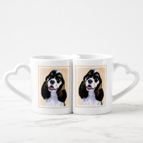 Cocker Spaniel Parti Painting _ Original Dog Art Coffee Mug Set