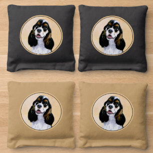 Cocker Spaniel (Parti) Painting - Original Dog Art Cornhole Bags