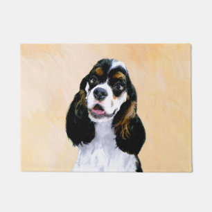 Cocker Spaniel (Parti) Painting - Original Dog Art Doormat