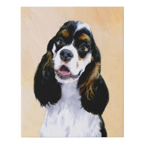 Cocker Spaniel Parti Painting _ Original Dog Art Faux Canvas Print