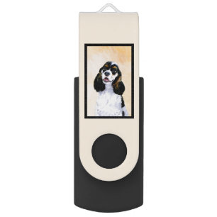 Cocker Spaniel (Parti) Painting - Original Dog Art Flash Drive