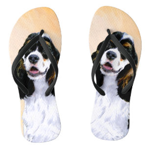 Cocker Spaniel (Parti) Painting - Original Dog Art Flip Flops