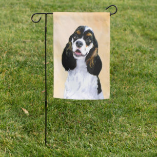 Cocker Spaniel (Parti) Painting - Original Dog Art Garden Flag