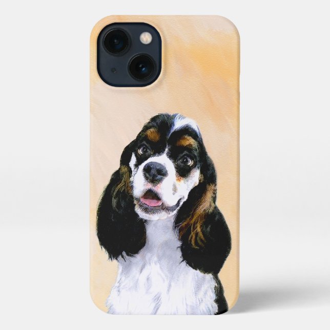 Cocker Spaniel (Parti) Painting - Original Dog Art iPhone Case (Back)
