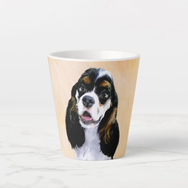Cocker Spaniel (Parti) Painting - Original Dog Art Latte Mug (Front)