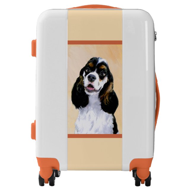 Cocker Spaniel (Parti) Painting - Original Dog Art Luggage (Front)