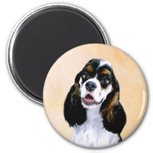 Cocker Spaniel Parti Painting _ Original Dog Art Magnet