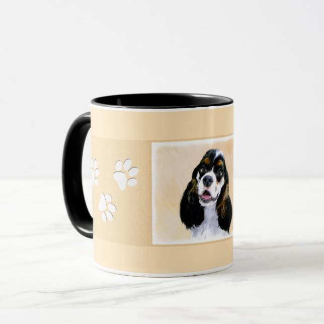 Cocker Spaniel (Parti) Painting - Original Dog Art Mug (Front Left)