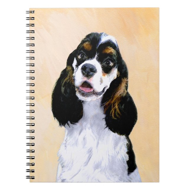 Cocker Spaniel (Parti) Painting - Original Dog Art Notebook (Front)