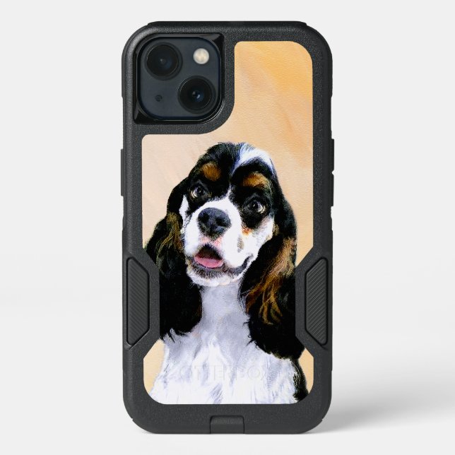 Cocker Spaniel (Parti) Painting - Original Dog Art Otterbox iPhone Case (Back)