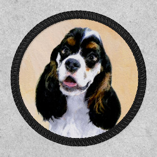 Cocker Spaniel (Parti) Painting - Original Dog Art Patch