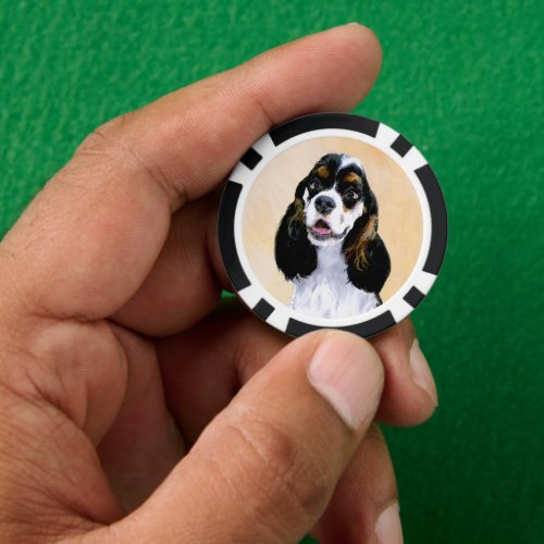 Cocker Spaniel Parti Painting _ Original Dog Art Poker Chips