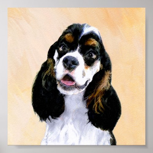 Cocker Spaniel Parti Painting _ Original Dog Art Poster