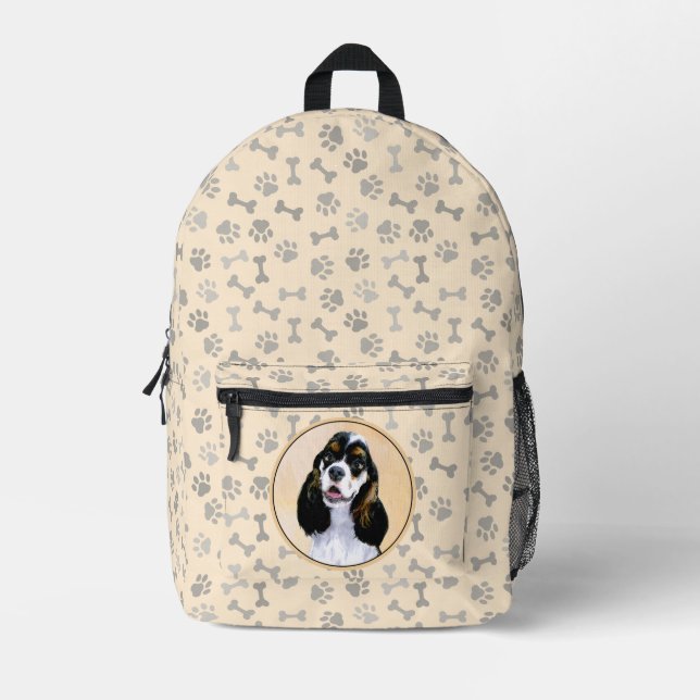 Cocker Spaniel (Parti) Painting - Original Dog Art Printed Backpack (Front)