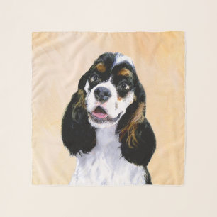 Cocker Spaniel (Parti) Painting - Original Dog Art Scarf