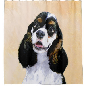 Cocker Spaniel (Parti) Painting - Original Dog Art Shower Curtain