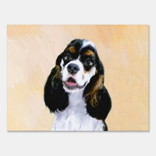 Cocker Spaniel (Parti) Painting - Original Dog Art Sign
