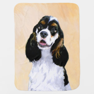 Cocker Spaniel (Parti) Painting - Original Dog Art Swaddle Blanket