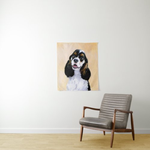 Cocker Spaniel Parti Painting _ Original Dog Art Tapestry