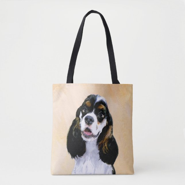Cocker Spaniel (Parti) Painting - Original Dog Art Tote Bag (Front)