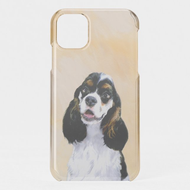 Cocker Spaniel (Parti) Painting - Original Dog Art Uncommon iPhone Case (Back)