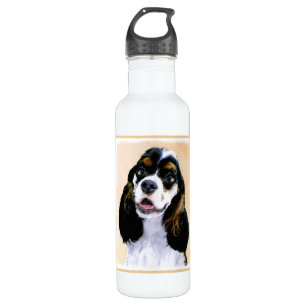 Cocker Spaniel (Parti) Painting - Original Dog Art Water Bottle
