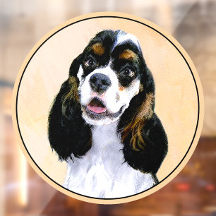 Cocker Spaniel (Parti) Painting - Original Dog Art Window Cling