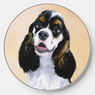 Cocker Spaniel (Parti) Painting - Original Dog Art Wireless Charger