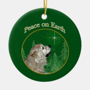 Cocker Spaniel Peace Ceramic Ornament