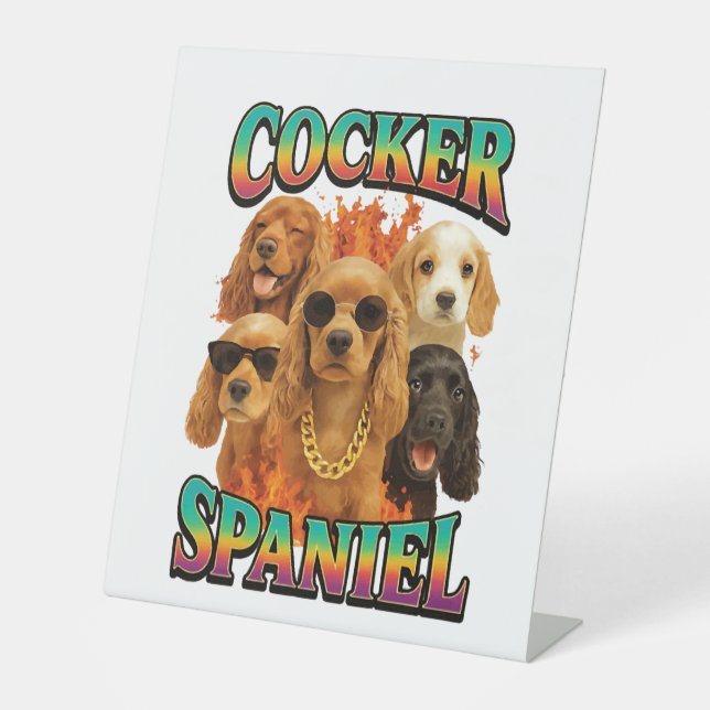 Cocker Spaniel  Pedestal Sign (Front)
