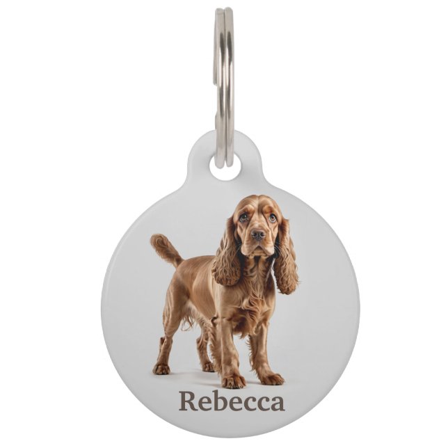 Cocker Spaniel Personalize Pet ID Tag (Front)