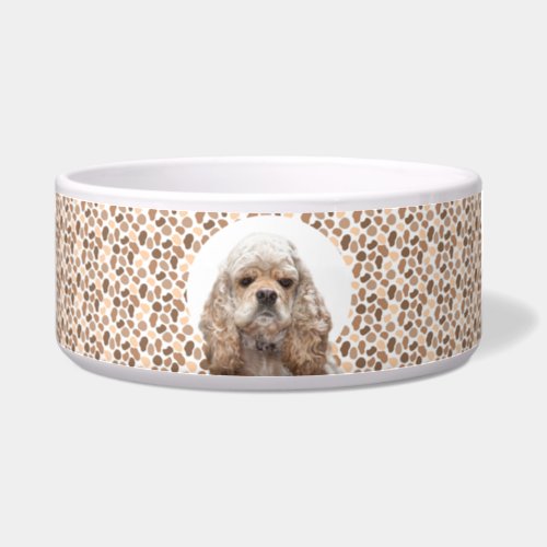 Cocker Spaniel Personalize Photo  Name Dog  Bowl