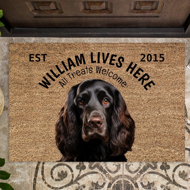 Cocker Spaniel Personalized Pet Doormat (Creator Uploaded)