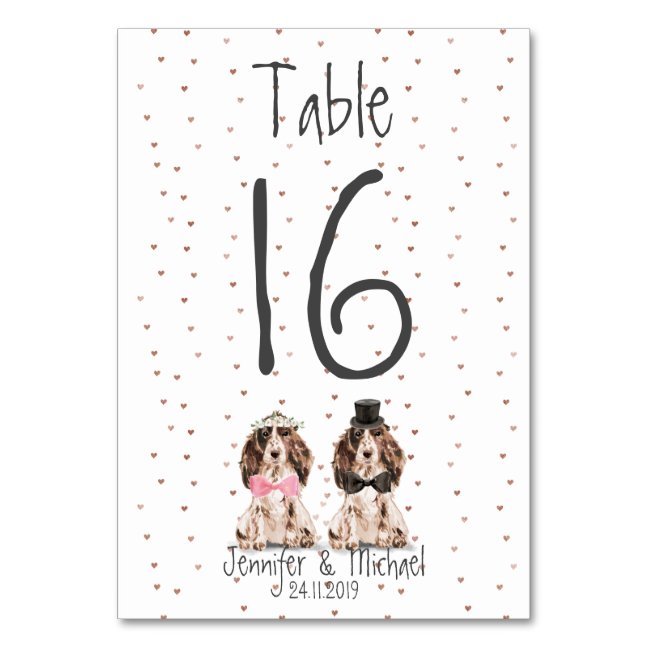 Cocker Spaniel Pet Dog Table Number
