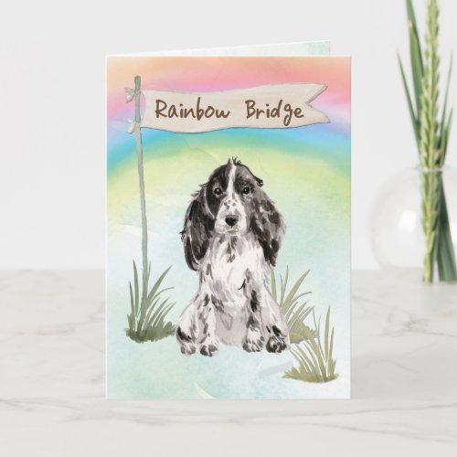 Cocker Spaniel Pet Sympathy Over Rainbow Bridge Card