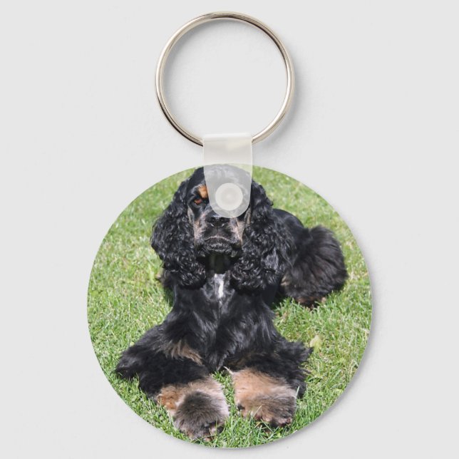 Cocker Spaniel Photo Keychain (Front)