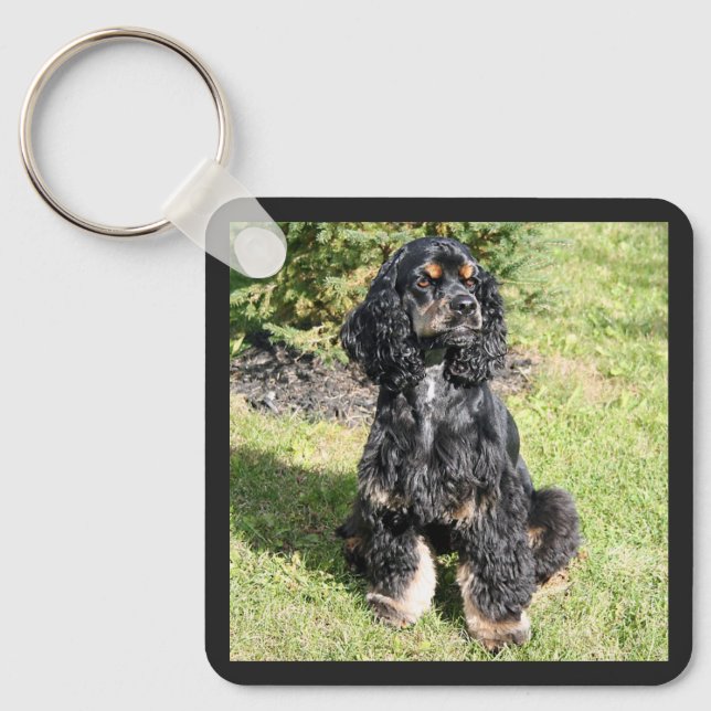 Cocker Spaniel Photo Keychain (Front)